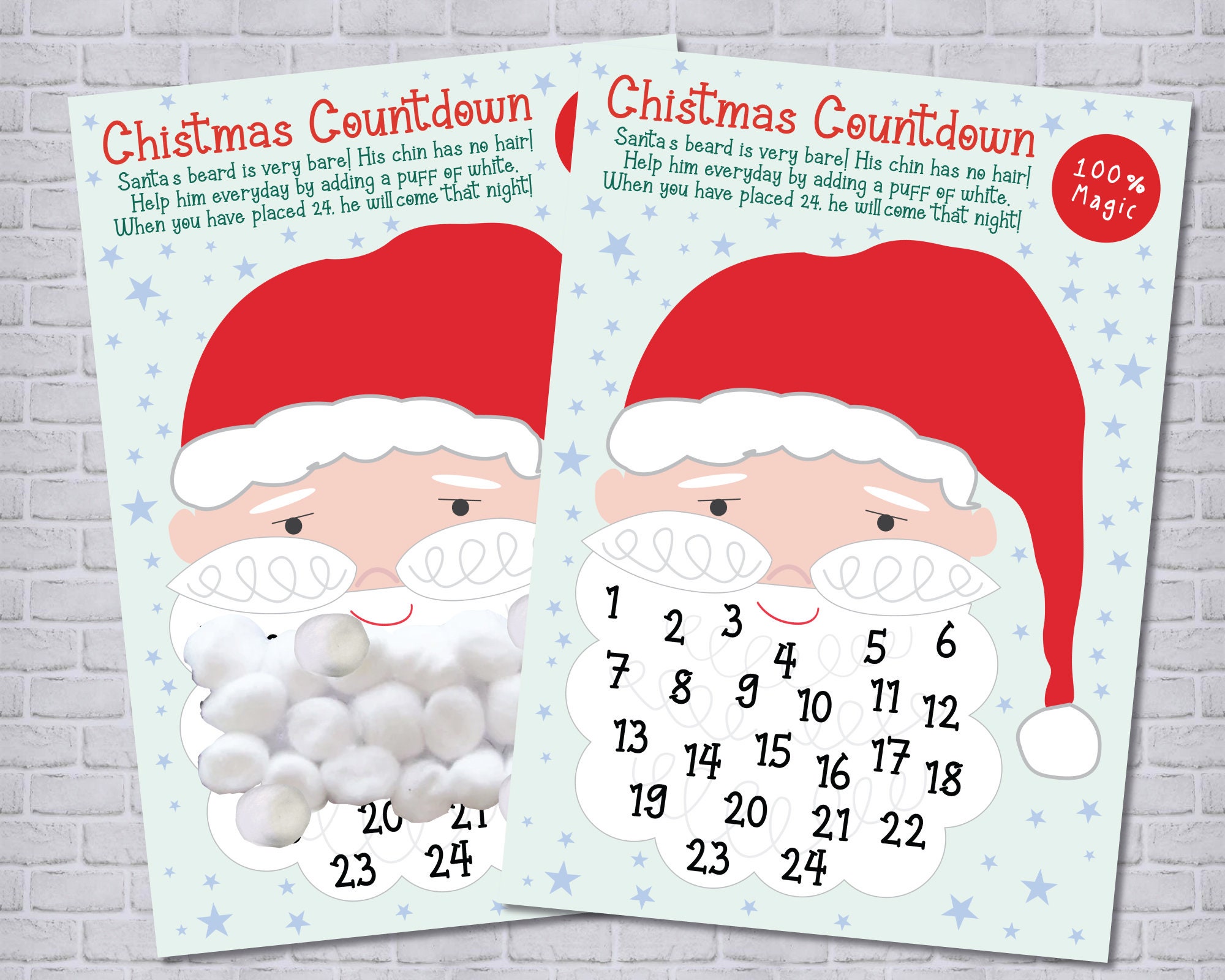 Printable Christmas Santa's Beard Countdown, INSTANT DOWNLOAD, Cotton Ball Santa Beard Countdown Calendar, Advent Calendar for Kids, 8.5x11 - Etsy printable-christmas-santa-s-beard-countdown-instant-download-cotton-ball-santa-beard-countdown-calendar-advent-calendar-for-kids-8-5x11-etsy