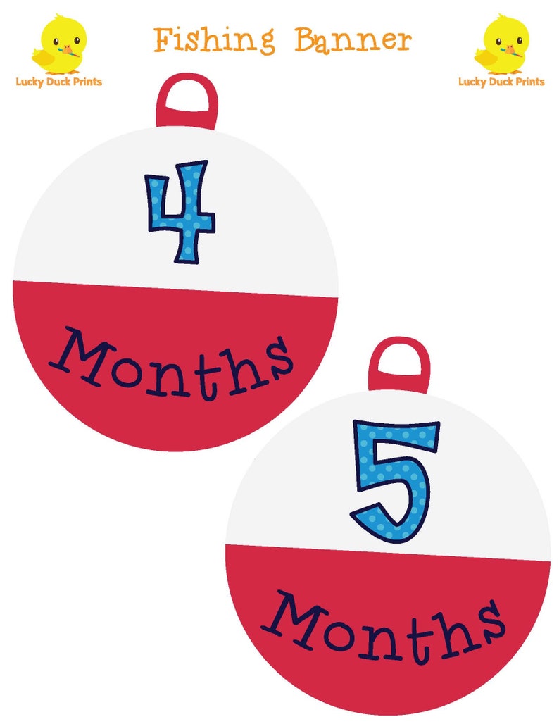 1 12 Month Fishing Bobber Photo Banner The Big One Fishing Birthday Bobber Milestone banner Fishing Birthday Decorations DIGITAL image 4