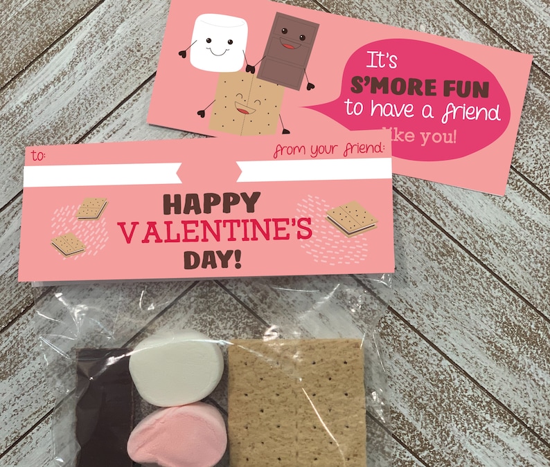 PRINTABLE Valentines for Kids Smores Valentines Boy Valentine cards Girl Valentines S'more Valentine classroom cards, DIGITAL image 5