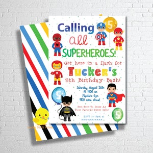 Superhero Invitation | Super Hero Birthday Party Invitation | Superhero Birthday Invitation | Superhero | Superhero Party Corjl DIGITAL FILE