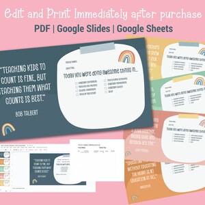 EDITABLE Boho Teacher Positive Feedback card TEMPLATE- Instructional Coaching Teacher Walkthrough - Administrateurs et directeurs | NUMÉRIQUE