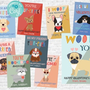 Süßer Welpe Hund Valentinstag Karten, 9 Welpen Valentinstag Karten für Klassenzimmer, Hund Valentinstag Karten, DIGITAL Sofort Download