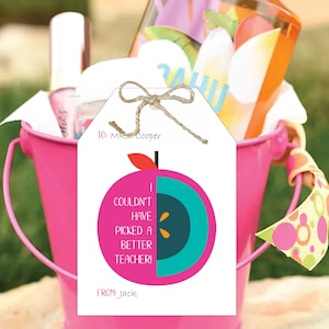 Teacher Apple Gift Tag | Teacher appreciation cute gift | PTO gift tags |DIGITAL FILE Only