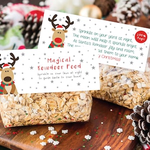 Magic Reindeer Food Christmas Treat Bag Topper - Buon Natale - DOWNLOAD immediato stampabile / Solo file digitale