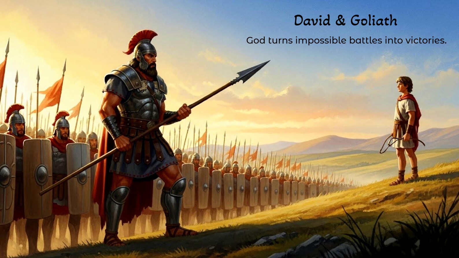 David and Goliath. God's Victory. Bible Scripture. HD Digital ...
