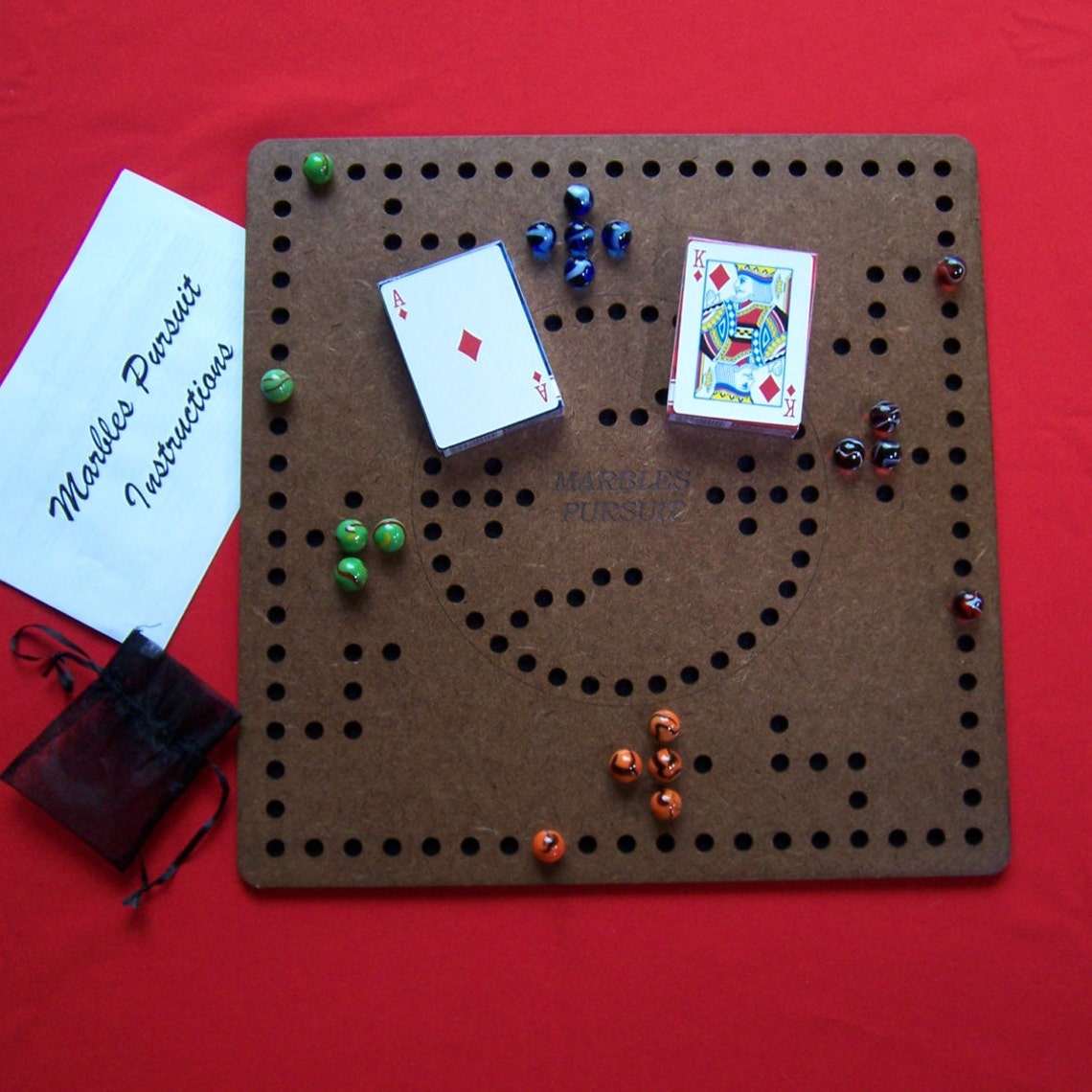 Marbles Joker Pursuit 4 Player Game Board With a 2 Player Inlay. Game