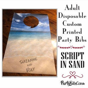 Full Color Beach Sand Scripts Party Bibs-Adult Bibs for your Wedding & Lifetime Events-lobster, crawfish, shrimp, seafood feasts-min 5 bibs