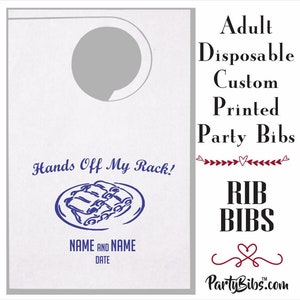 Rib Bibs adult disposable Party Bibs for your barbeques-backyard bbqs, baby-q&#39;s, showers, grilling bibs- fast & free ship-minimum 5 bibs