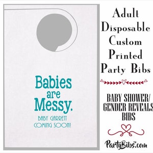 Baberos desechables para fiestas de Baby Shower para adultos, ideales para revelar el género de tu bebé, eventos de celebración de bebés, envío rápido y gratuito, mínimo 5 baberos.
