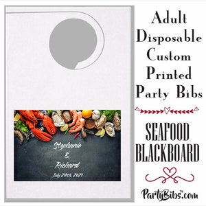 Full Color Seafood Dinner Lobster Party Bibs - Adult Bibs for your Wedding & Lifetime Events-crawfish, shrimp, low country boils-min 5 bibs