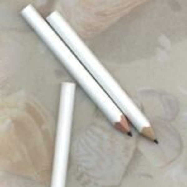 Round Short Golf Pencils for shower games, sharpened pencils - white, no eraser, approx 3.5" long - pack of 10