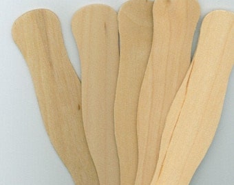 Paddle Fan Sticks - Wooden Wavy Paddle to make your own hand fans, natural wood, church fans, crafts, tons of uses - pack of 25