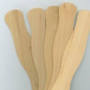 100 Natural Wood POPSICLE CRAFT STICKS Flat Mix Mixing Wooden