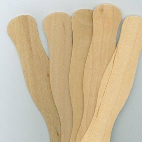 Paddle Fan Sticks - Pack of 100 Wooden Wavy sticks to make your own hand fans or church fans, crafty sticks