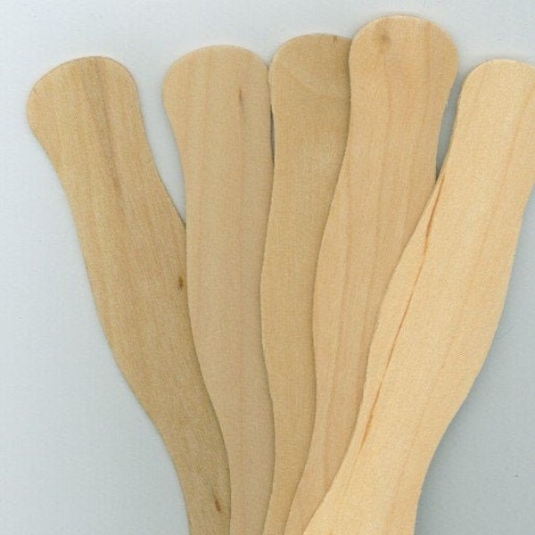 Paddle Fan Sticks - Wooden Wavy Paddle to make your own hand fans, natural wood, church fans, crafts, tons of uses - pack of 25