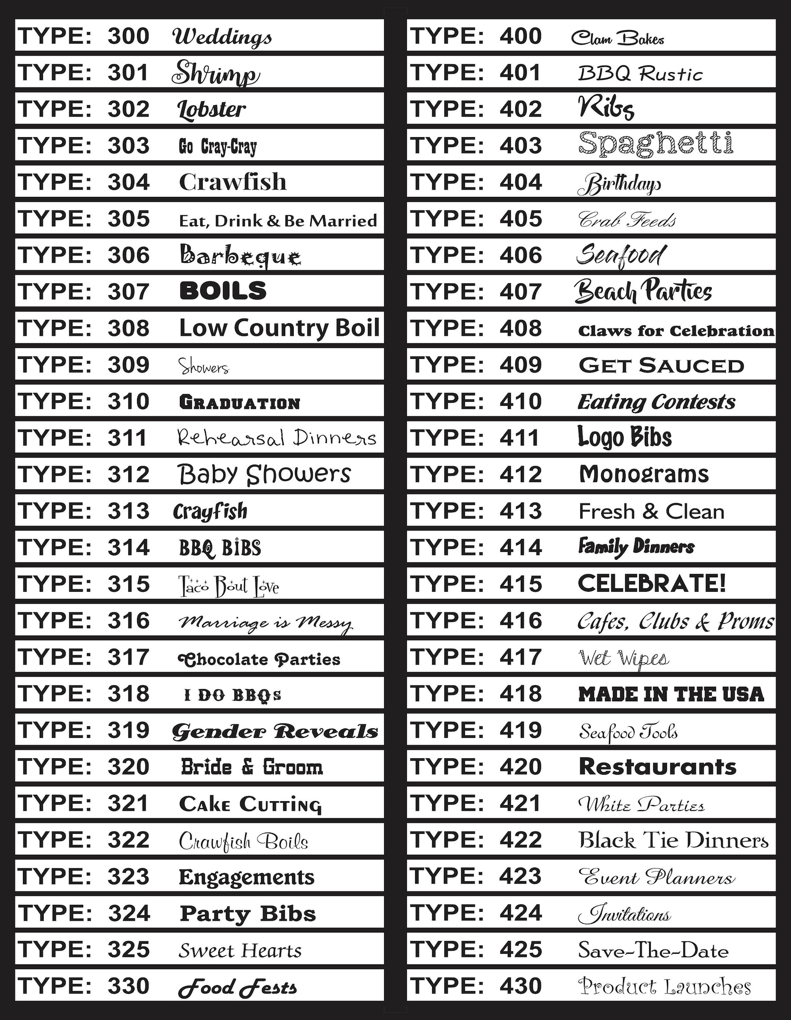 Custom Party Bibs Your Names Here, Just Text for Bbqs, Weddings