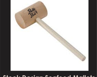 Belle of the Boil Seafood Crab Mallet, młotki do Twoich krabowych uczt, sprzedawane pojedynczo - trawione lub nadrukowane tuszem