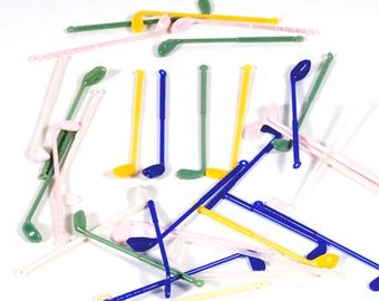 Charms - Plastic Golf Club Charms - Pack of 50, great player incentive, doll sports toy, sporting equipment for dollhouses, craft items