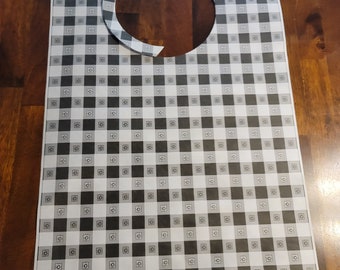 Black Gingham Check Stock Design Party Bibs-Adult Bibs for your Wedding & Events-min 10 bibs