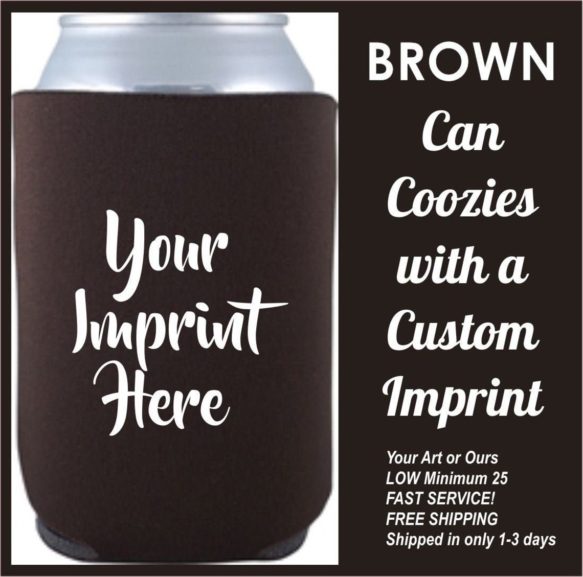 Brown Can Koozies Insulated Beverage Holders W/one Color Etsy