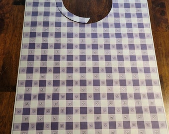 Purple Gingham Check Stock Design Party Bibs-Adult Bibs for your Wedding & Events-min 10 bibs
