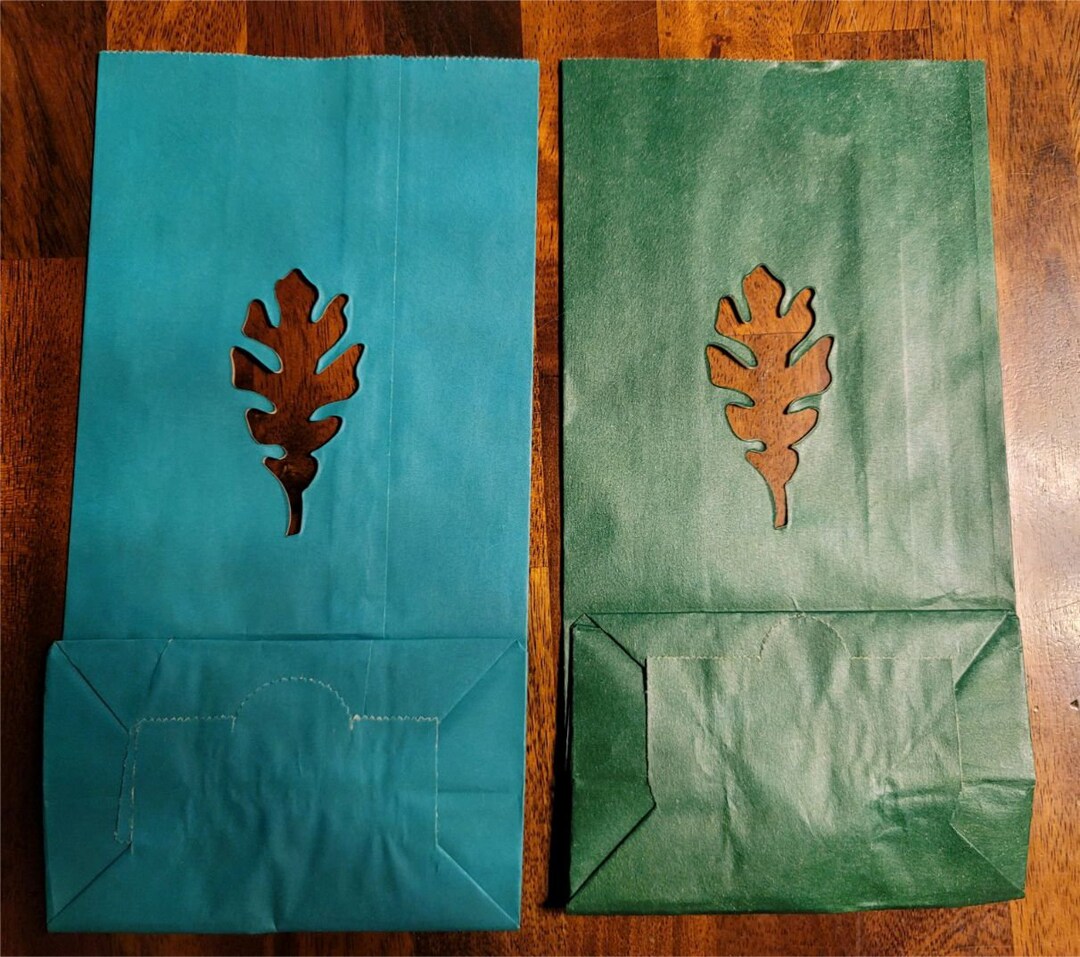 Leaf Cutout Luminary Bags, Choose Your Color, Celebration Bags, Use