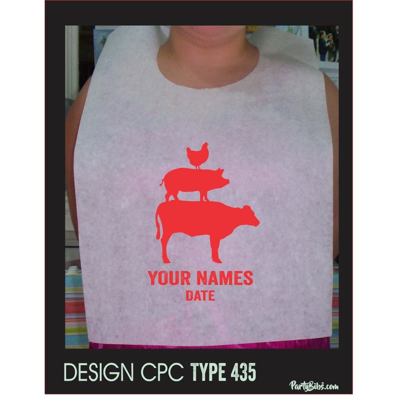 BBQ Bibspigcowchicken Adult Party Bibs Disposable for Your Etsy