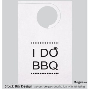 STOCK Party Bibs-I DO BBQ Diamond Design, idobbq, protect Barbeque Guests! Grilling! Adult disposable smooth poly back paper-minimum 10 bibs