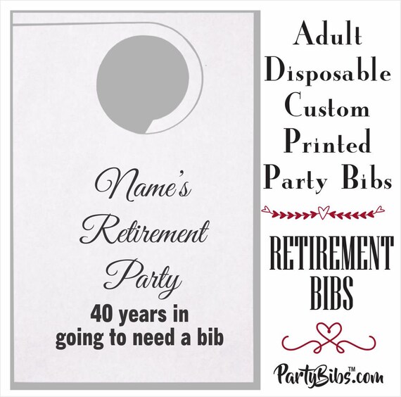 Retirement Adult Party Bibsdisposable custom printed bibs for Etsy
