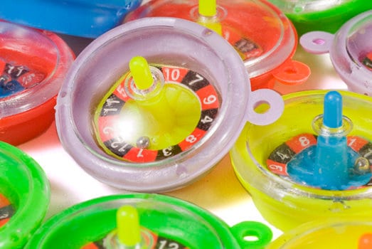 Charms - Plastic Roulette Wheel, Pack of 12, fun casino charm with ball that spins around the tiny wheel, favor part, doll toys or jewelry