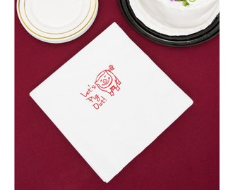 Lets Pig Out! Napkins, pk of 25, beverage cocktail size, white w/one color imprint-great for parties-barbeques