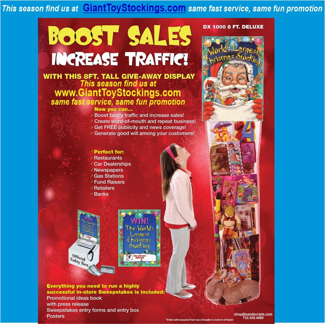 Giant 8' Toy Filled Christmas Stocking 