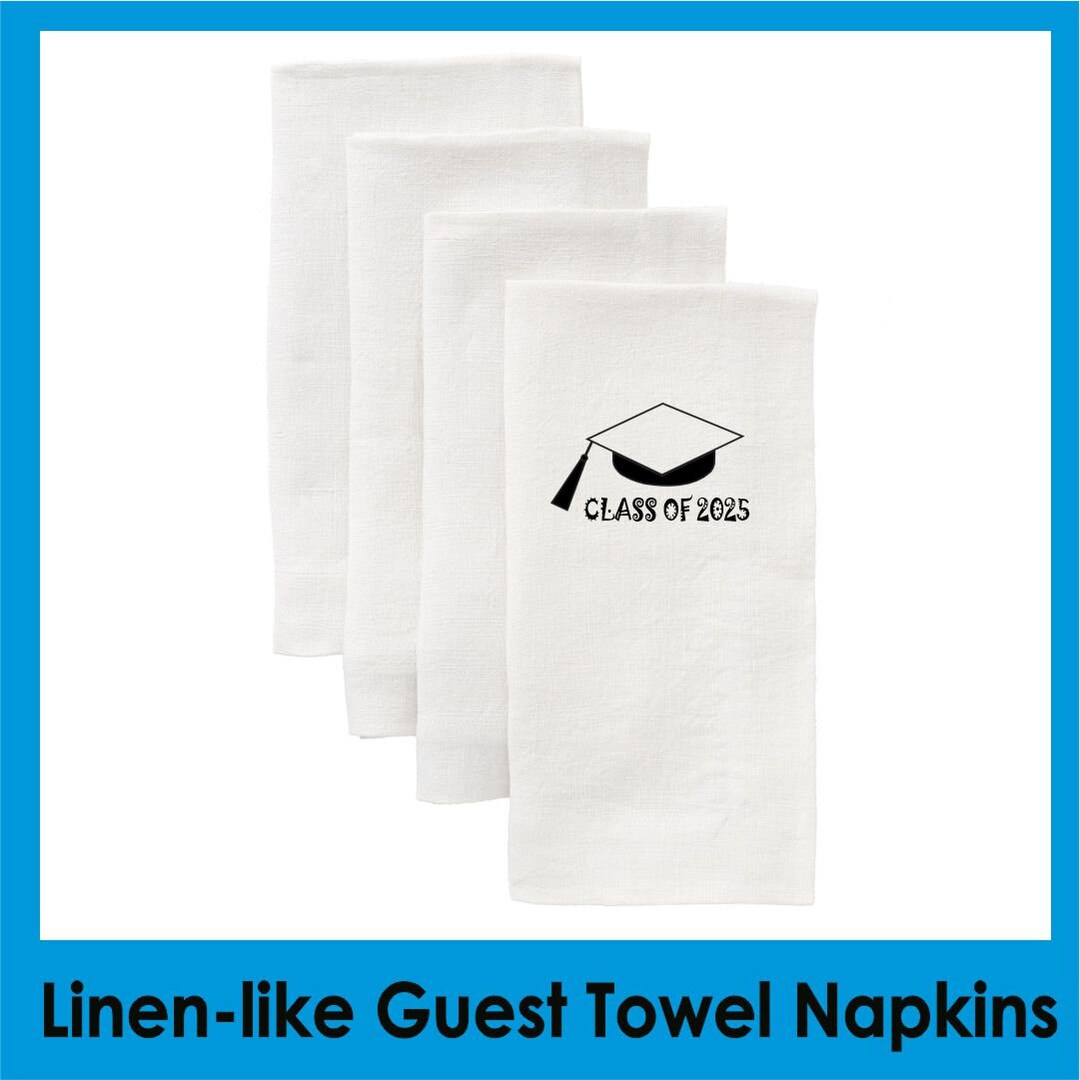 Spring Graduation Linen Graduation Linen-like Napkins, Pack of 25, Guest Napkin Size, Heavy ...