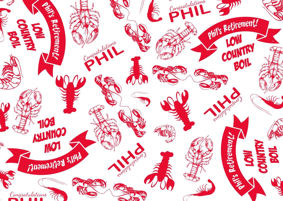 CUSTOM Crawfish Boil Party Table Runner-your Name or Message Printed ...