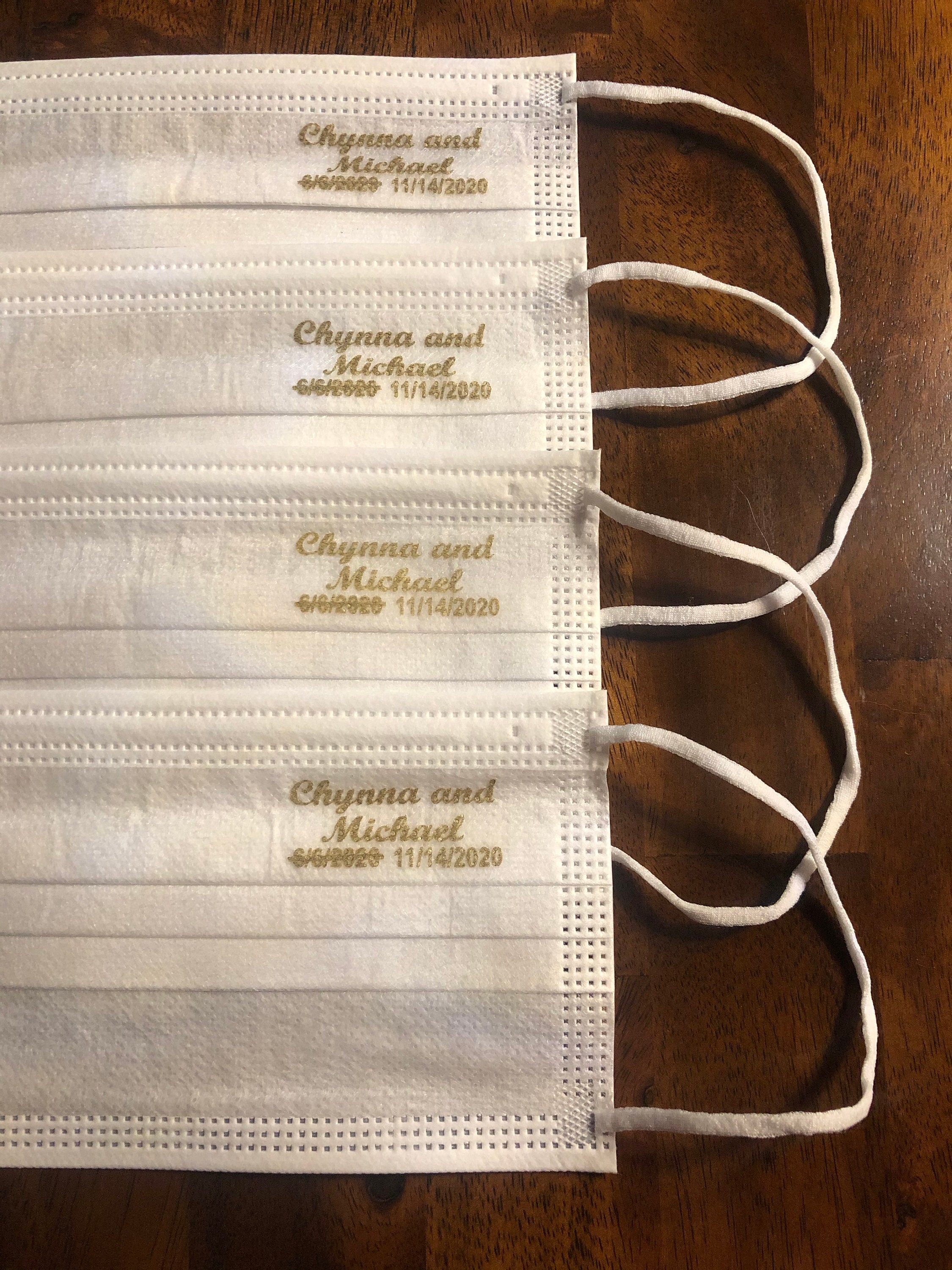 Personalized WHITE Disposable 3 Ply Facemasks W/nose Clip & Ear Loops ...