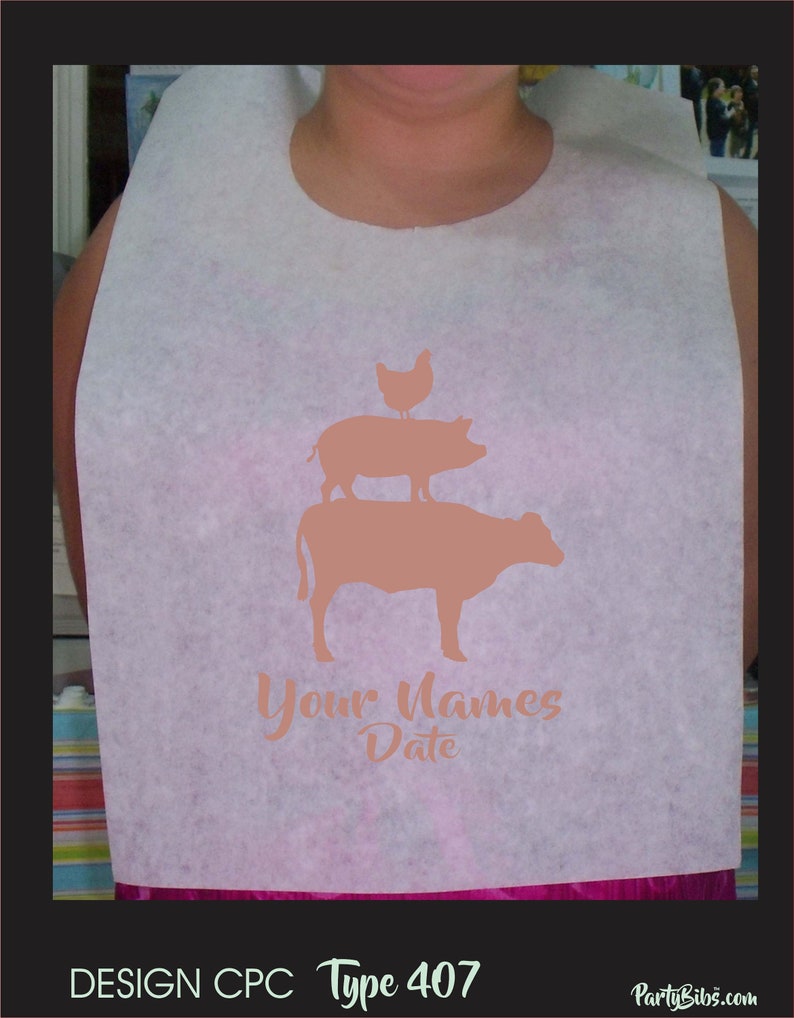 BBQ Bibspigcowchicken Adult Party Bibs Disposable for Your Etsy