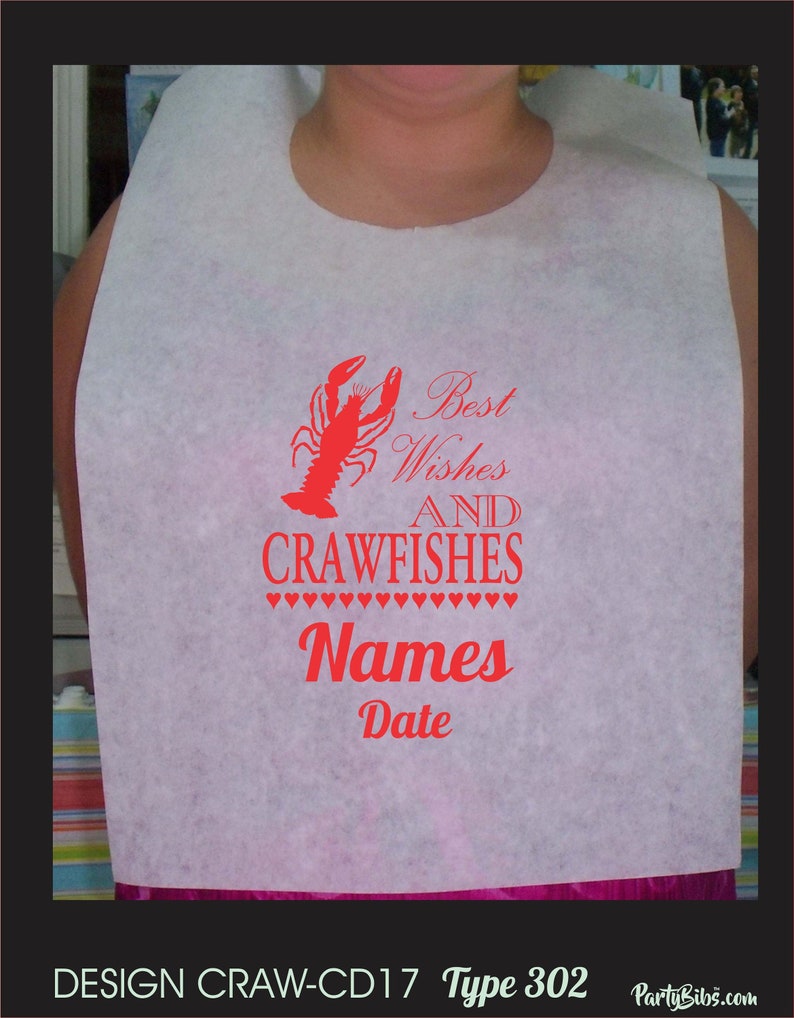 Crawfish Bibs Adult Disposable Custom Printed Party Bibs Etsy