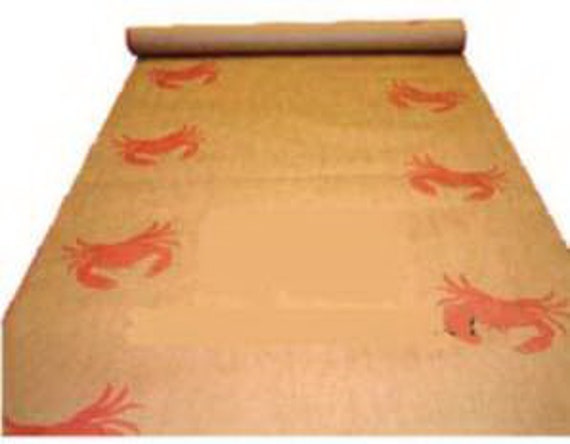 Crab Rolls Brown Kraft Paper Banquet Roll Table Covering, Roll With Red  Crab Design Approx 38/40 Wide X 100 Feet or 300 Feet Long 