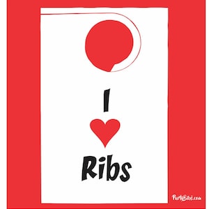 Baberos de fiesta I Love RIBS, diseño estándar para cenas desordenadas, barbacoa, baberos para costillas, baberos para barbacoa, frente de papel / parte posterior de poliéster, desechables para adultos, paquete de 10 baberos