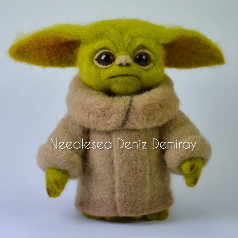 Needle Felted Baby Yoda Doll Etsy