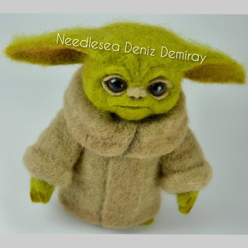 Needle Felted Baby Yoda Doll Etsy