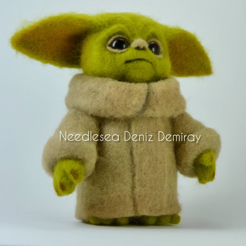 Needle Felted Baby Yoda Doll Etsy