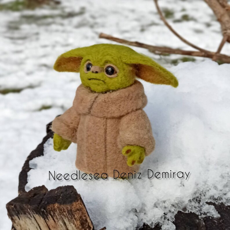 Needle Felted Baby Yoda Doll Etsy