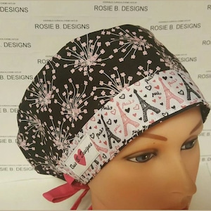 PARIS city of love/pixie hat/scrub/surgical hat/cap