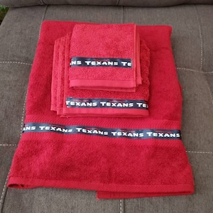 Bath towels/3 pieces  set/Texans  team/ handmade /great gift