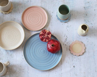 Cornflower Blue Dinner Plate Stone