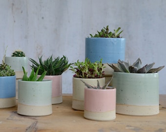 Pastel Plant Pots Stone 3 Sizes