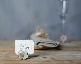 Flower Name Card Holder Wedding Favour Stone Series