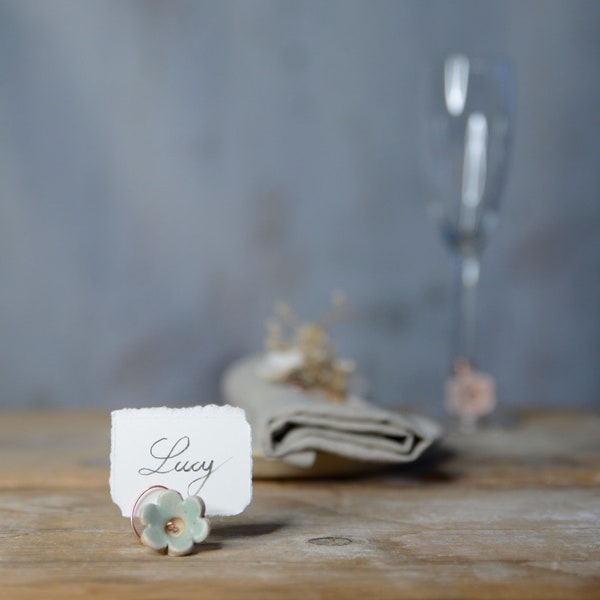 Portatarjetas con nombre de flor Favor de boda Serie Stone