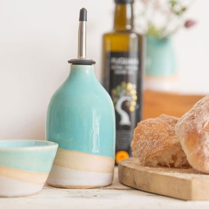 Ceramic Oil Pourer Shoreline, Oil Dispenser Bottle